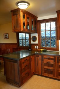 redwood kitchen cabinets
