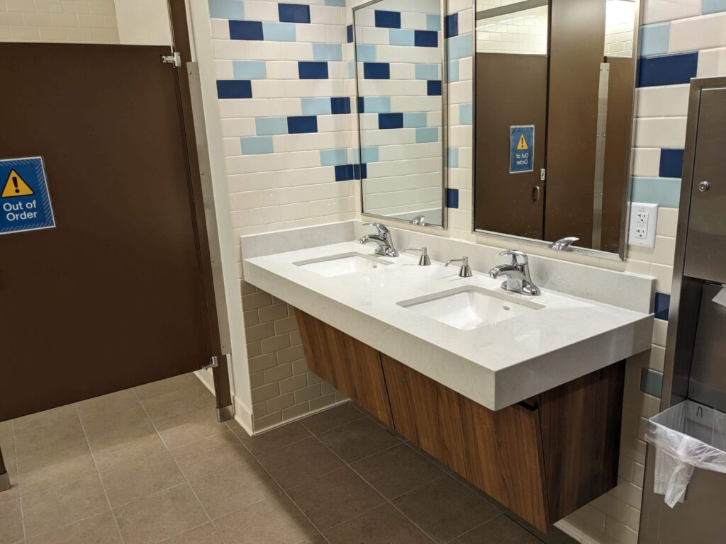 bathroom vanity at Aptos Library