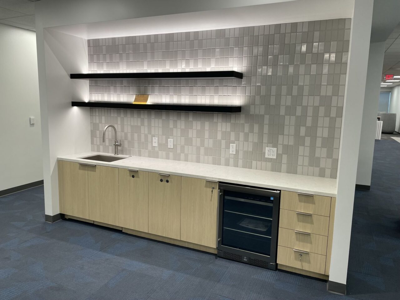 Upholstered nooks and breakrooms for tech leader - Elements Manufacturing