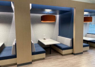 Upholstered nooks and breakrooms for tech leader